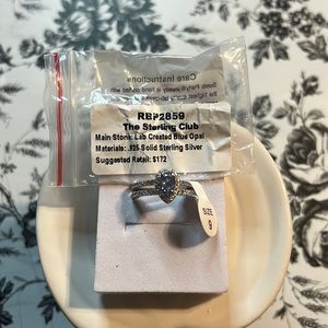 RBP2859 The Sterling Club Lab Created Blue Opal .925 Sterling Silver Ring